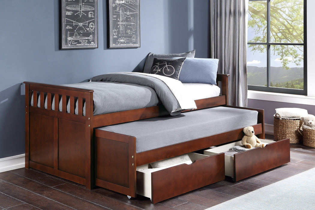 Rowe (4) Twin/Twin Bed with Storage Boxes in Cherry - B2013RTDC-1T*