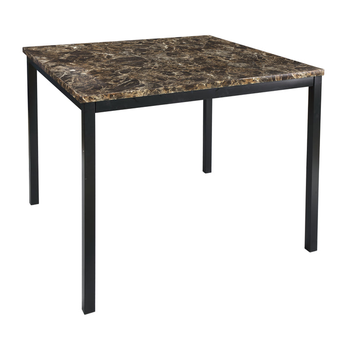 Tempe Counter Height Table, Faux Marble Top in Black/Brown - 2601-36