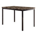 Tempe Dining Table, Faux Marble Top in Brown/Black - 2601-48 image