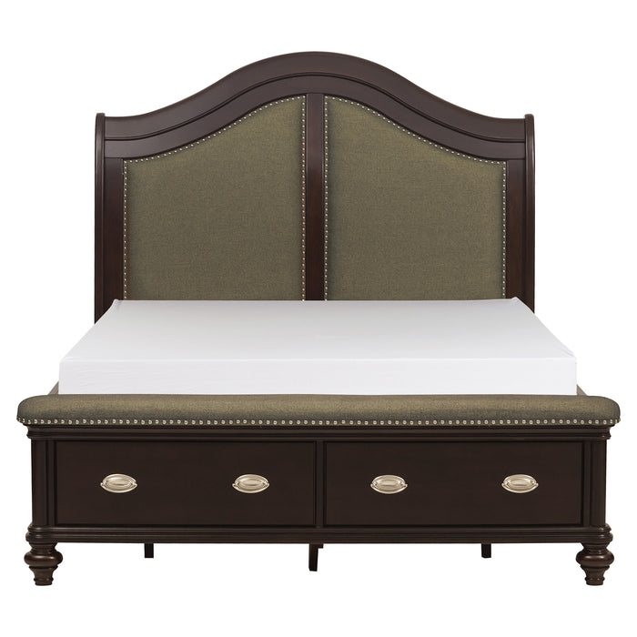 Marston Queen Sleigh Platform Bed in Cherry - 2615DC-1 image