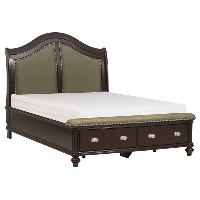 Marston Queen Sleigh Platform Bed in Cherry - 2615DC-1