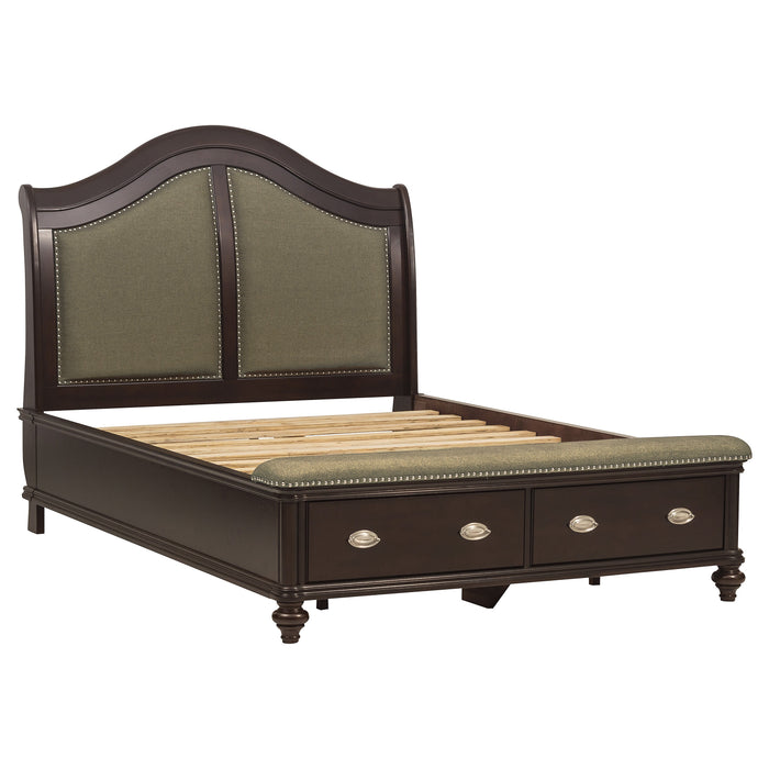 Marston Queen Sleigh Platform Bed in Cherry - 2615DC-1