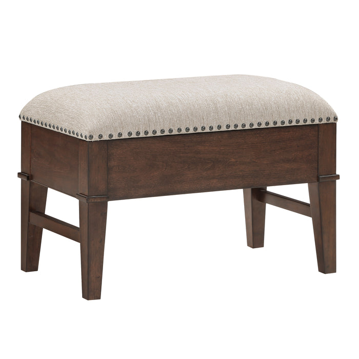 Claremore Cocktail Table with two Ottomans in Brown - 3500-30