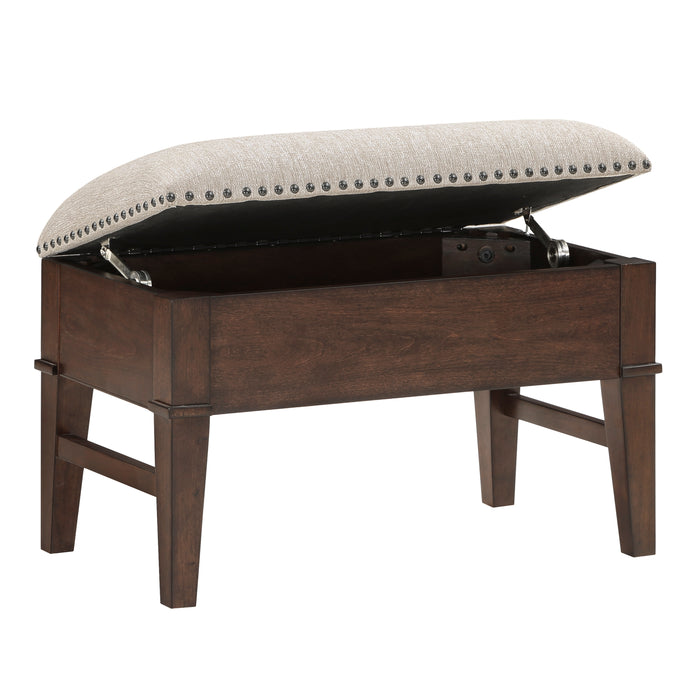 Claremore Cocktail Table with two Ottomans in Brown - 3500-30