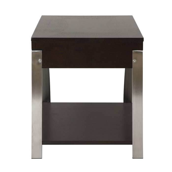 Tioga End Table in Gold/Silver/Champagne/Brown - 3533RF-04