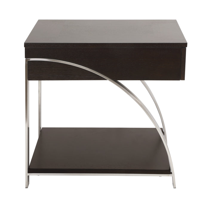 Tioga End Table in Gold/Silver/Champagne/Brown - 3533RF-04