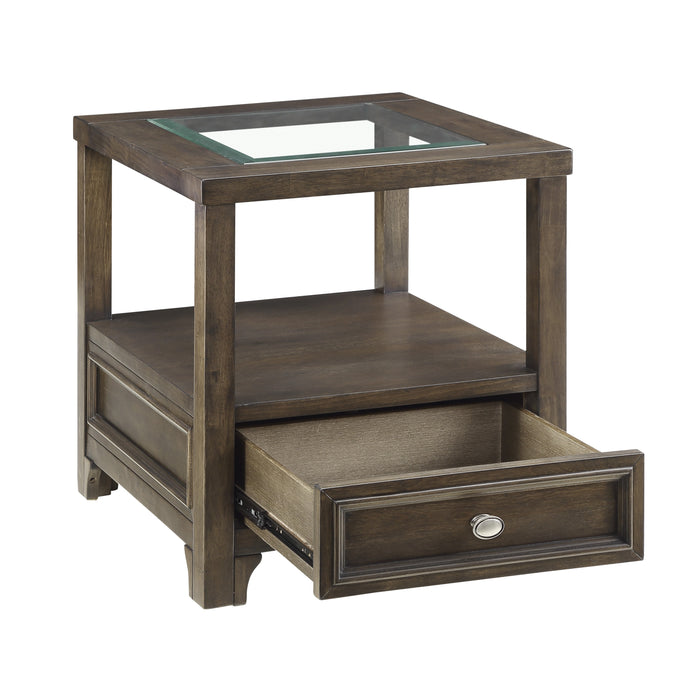 Auburn End Table in Transparent/Brown - 3624-04