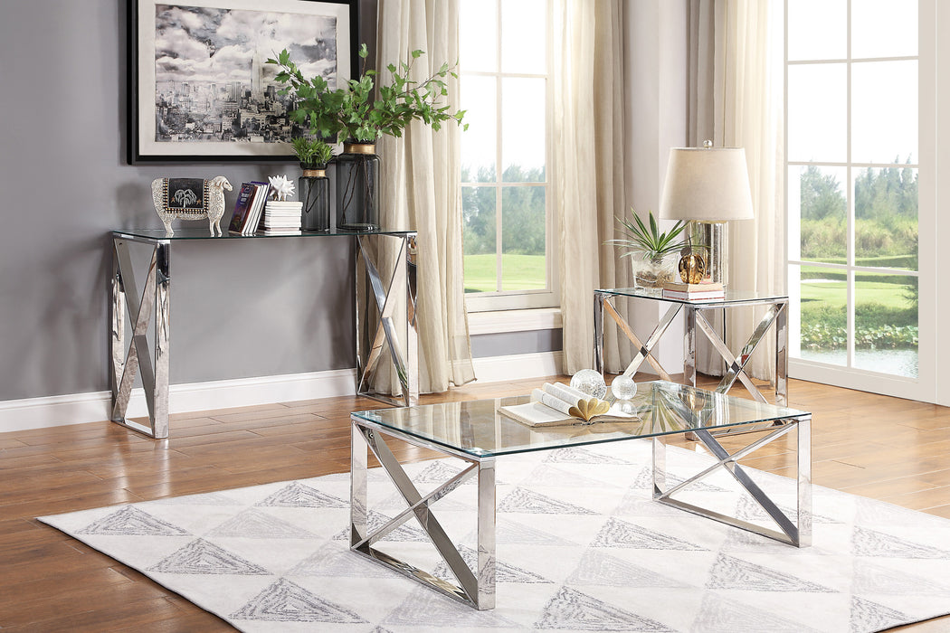 Rush End Table in Gold/Silver/Champagne/Transparent - 3644-04