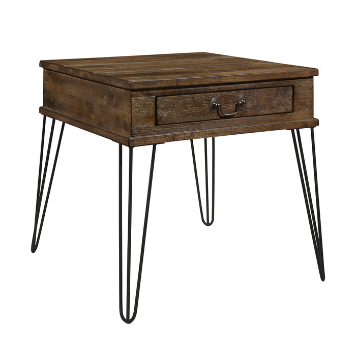 Shaffner End Table in Brown/Black/Oak - 3670M-04