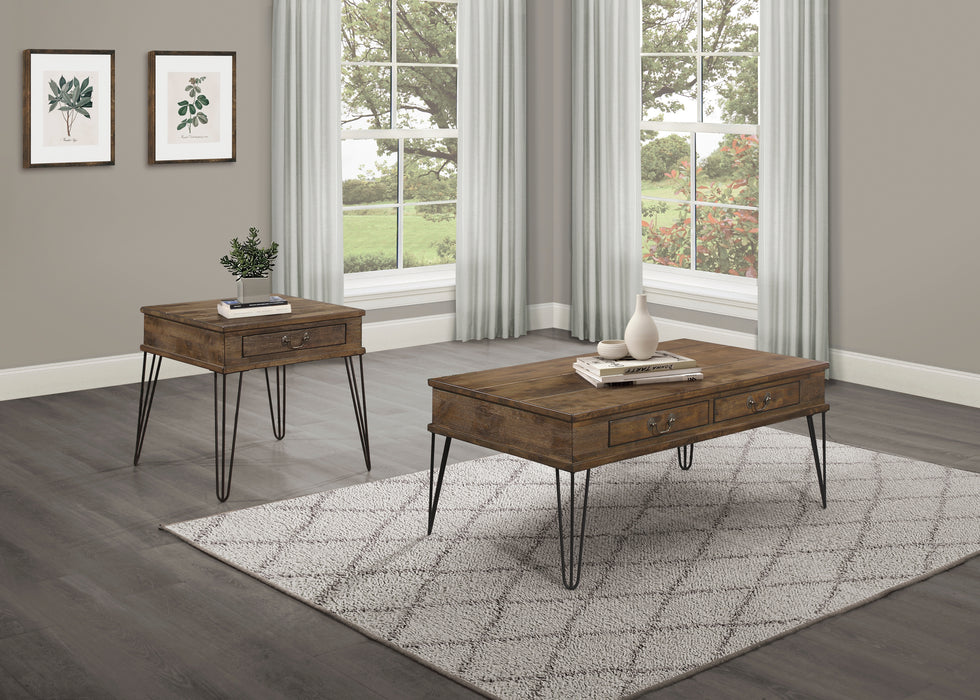 Shaffner Cocktail Table in Black/Oak/Brown - 3670M-30