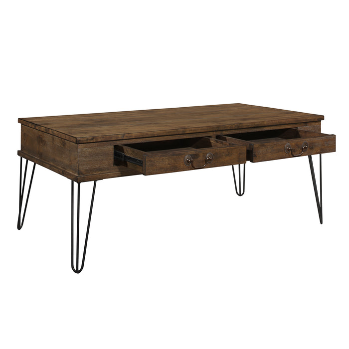 Shaffner Cocktail Table in Black/Oak/Brown - 3670M-30