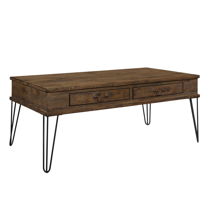 Shaffner Cocktail Table in Black/Oak/Brown - 3670M-30