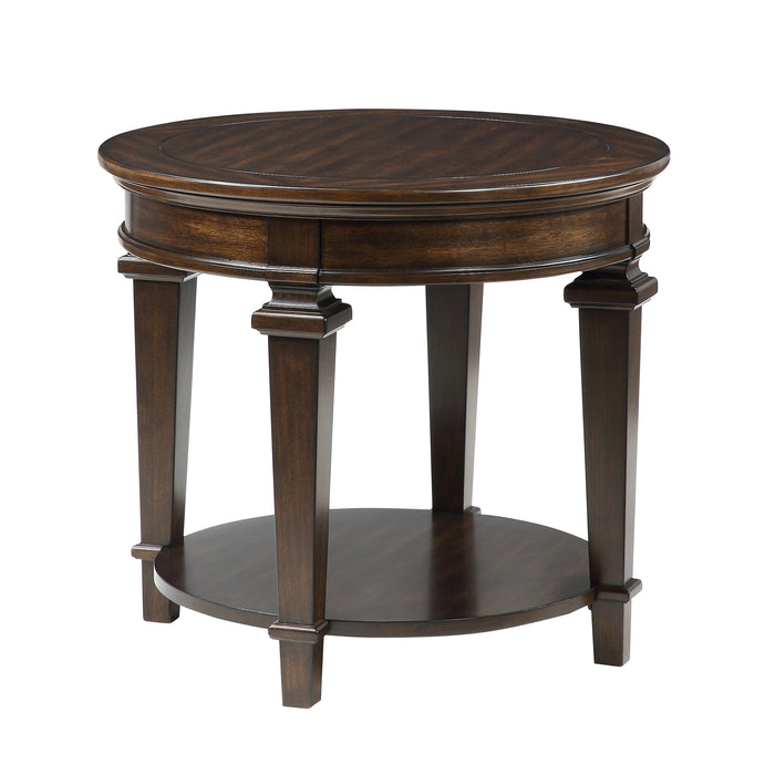 Tobias Round End Table in Espresso - 3681-04RD