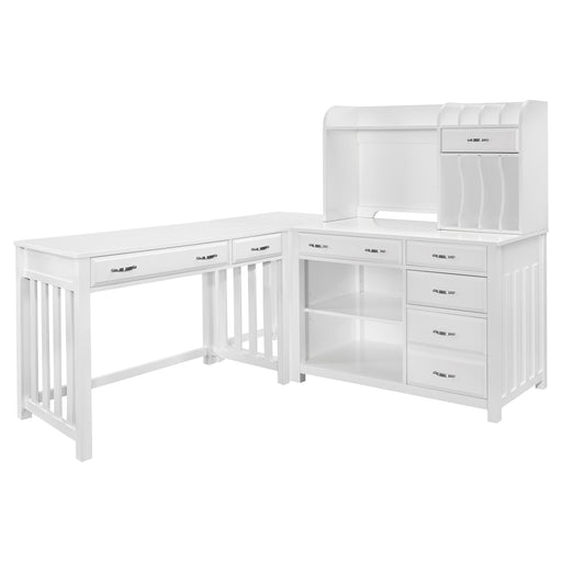 Blanche 4pc Corner Desk (Desk+Corner+Credenza+Hutch) in White - 4522WH*4 image