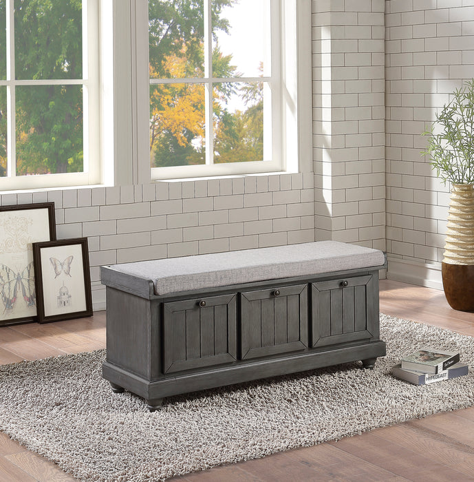 Woodwell Lift Top Storage Bench in Gray - 4586DG