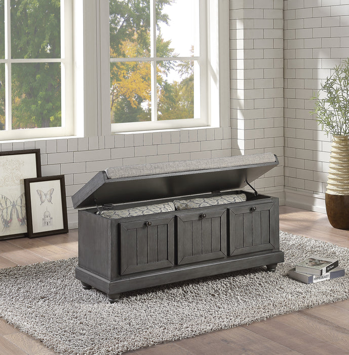 Woodwell Lift Top Storage Bench in Gray - 4586DG