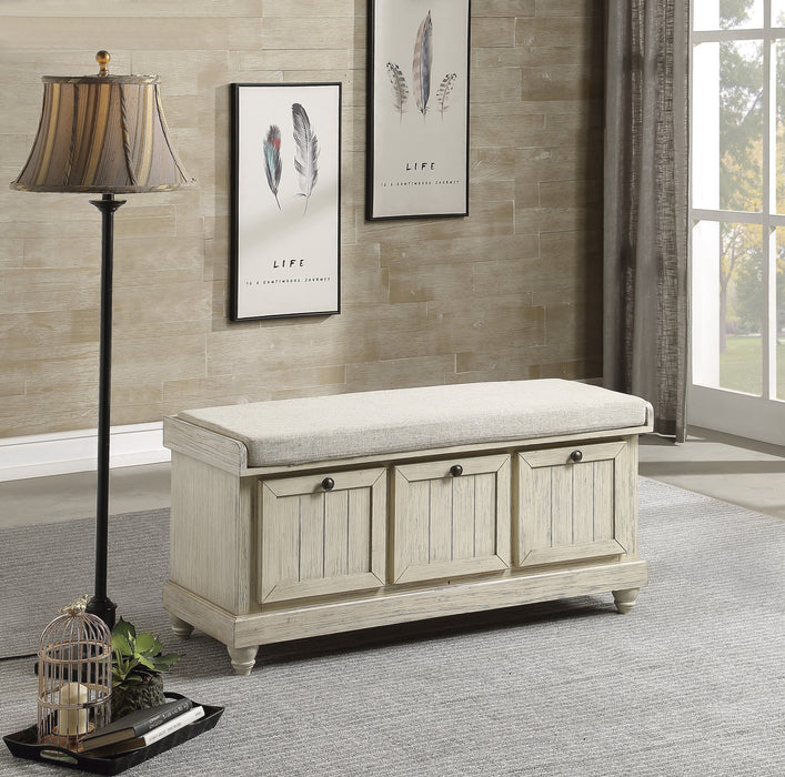 Woodwell Lift Top Storage Bench in White - 4586W