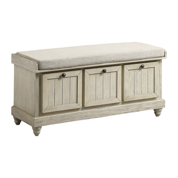 Woodwell Lift Top Storage Bench in White - 4586W