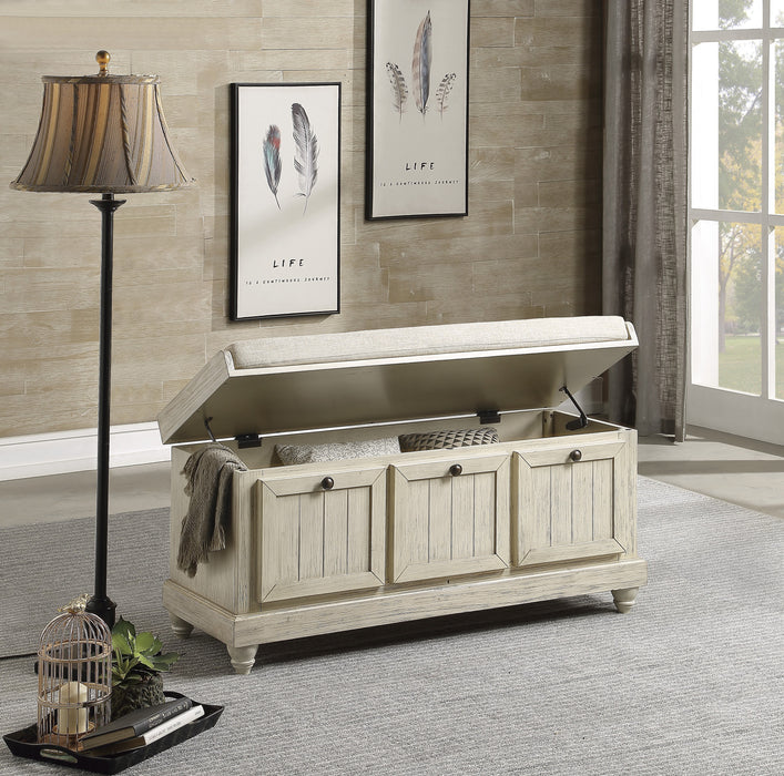 Woodwell Lift Top Storage Bench in White - 4586W