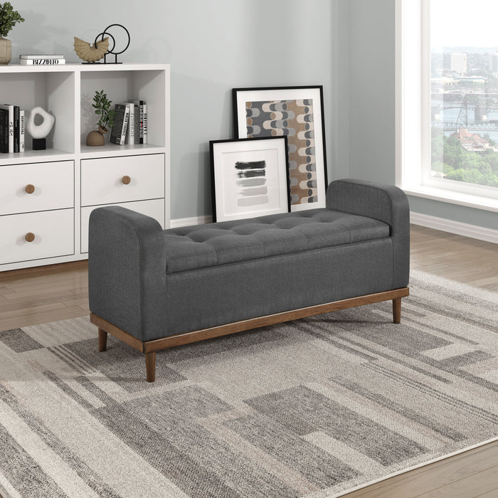 Brigitte Lift Top Storage Bench in Gray - 4590DG