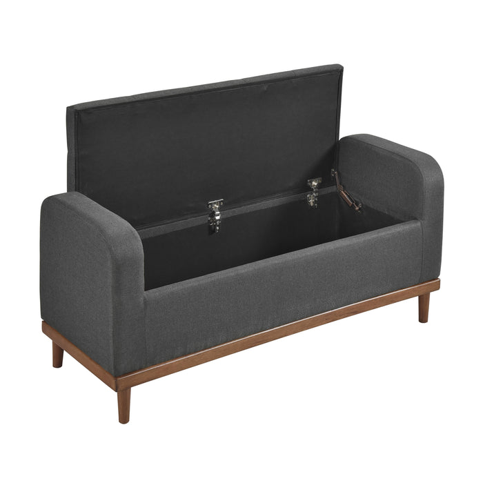 Brigitte Lift Top Storage Bench in Gray - 4590DG