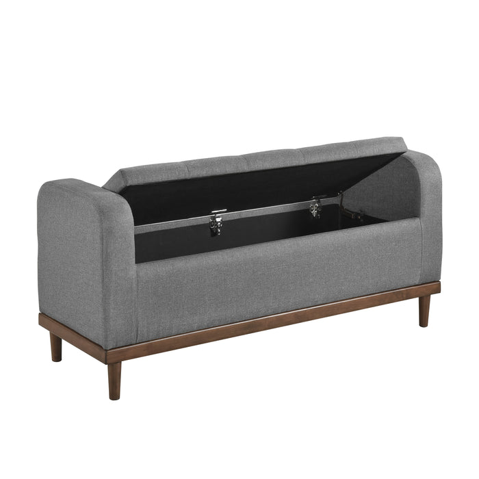 Brigitte Lift Top Storage Bench in Gray - 4590GY