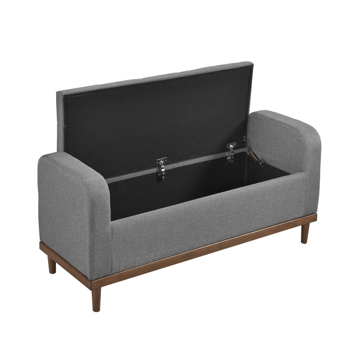 Brigitte Lift Top Storage Bench in Gray - 4590GY