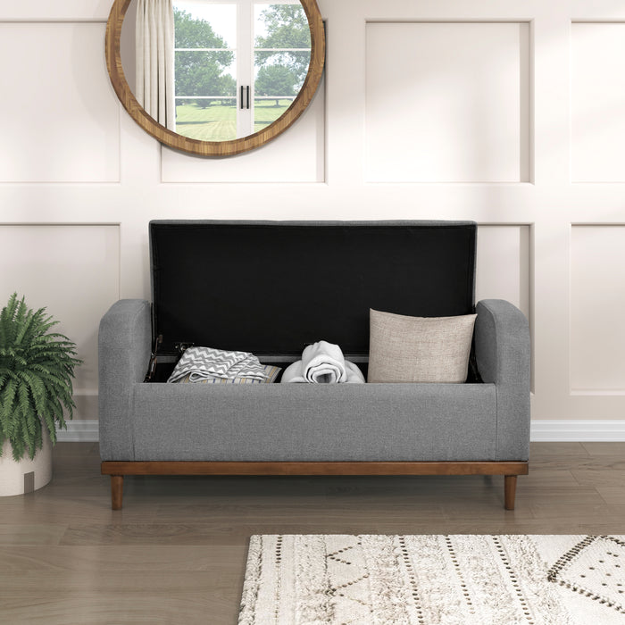 Brigitte Lift Top Storage Bench in Gray - 4590GY