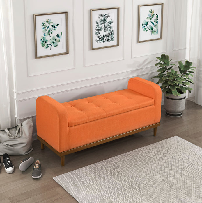 Brigitte Lift Top Storage Bench in Orange - 4590RN