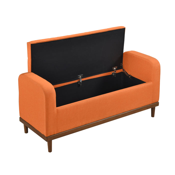 Brigitte Lift Top Storage Bench in Orange - 4590RN