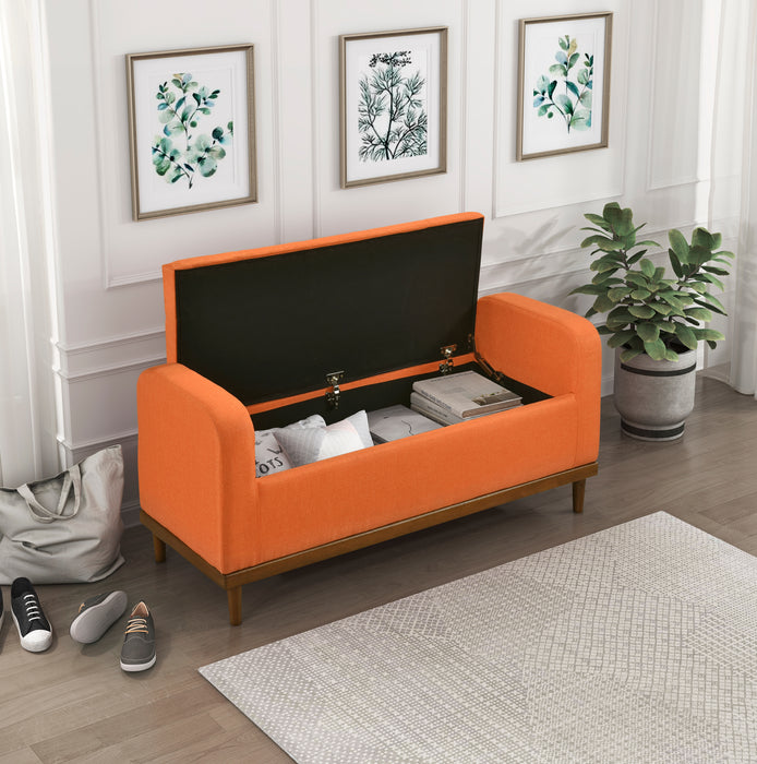 Brigitte Lift Top Storage Bench in Orange - 4590RN