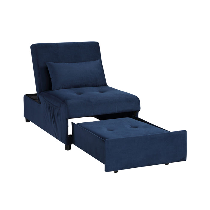 Garrell Lift Top Storage Bench with Pull-out Bed in Blue - 4615-F1