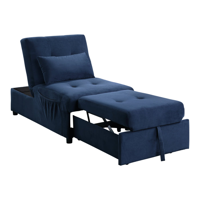 Garrell Lift Top Storage Bench with Pull-out Bed in Blue - 4615-F1