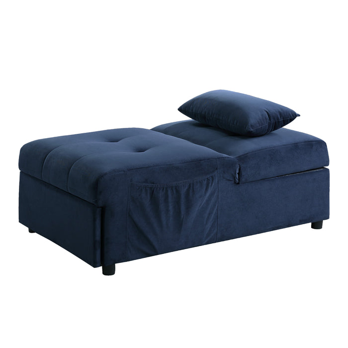 Garrell Lift Top Storage Bench with Pull-out Bed in Blue - 4615-F1