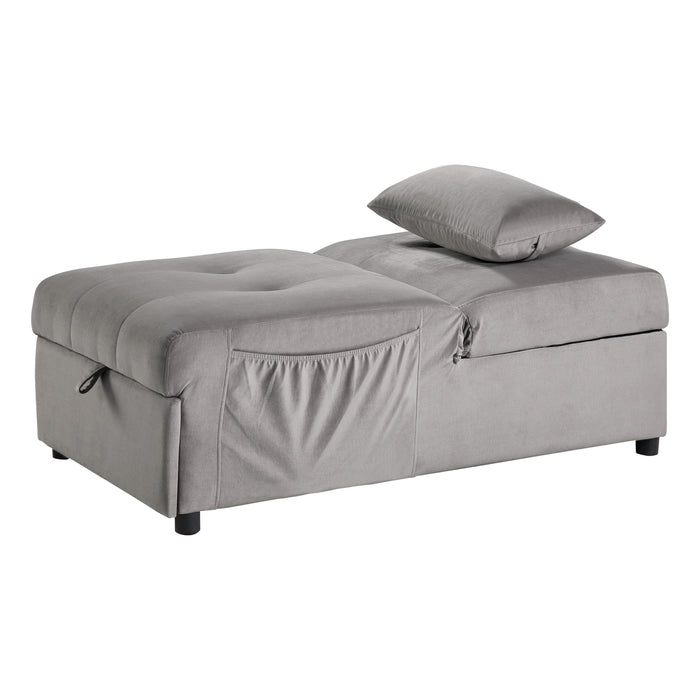 Garrell Lift Top Storage Bench with Pull-out Bed in Blue - 4615-F1