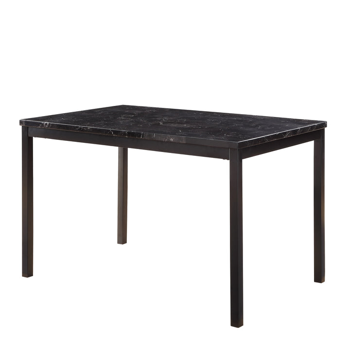 Tempe Dining Table, Faux Marble Top in Black - 2601BK-48