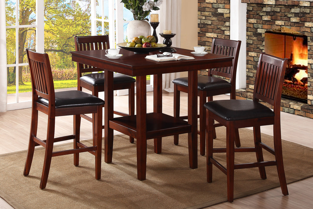 Galena 5-Piece Pack Counter Height Set in Brown/Cherry - 5050-36