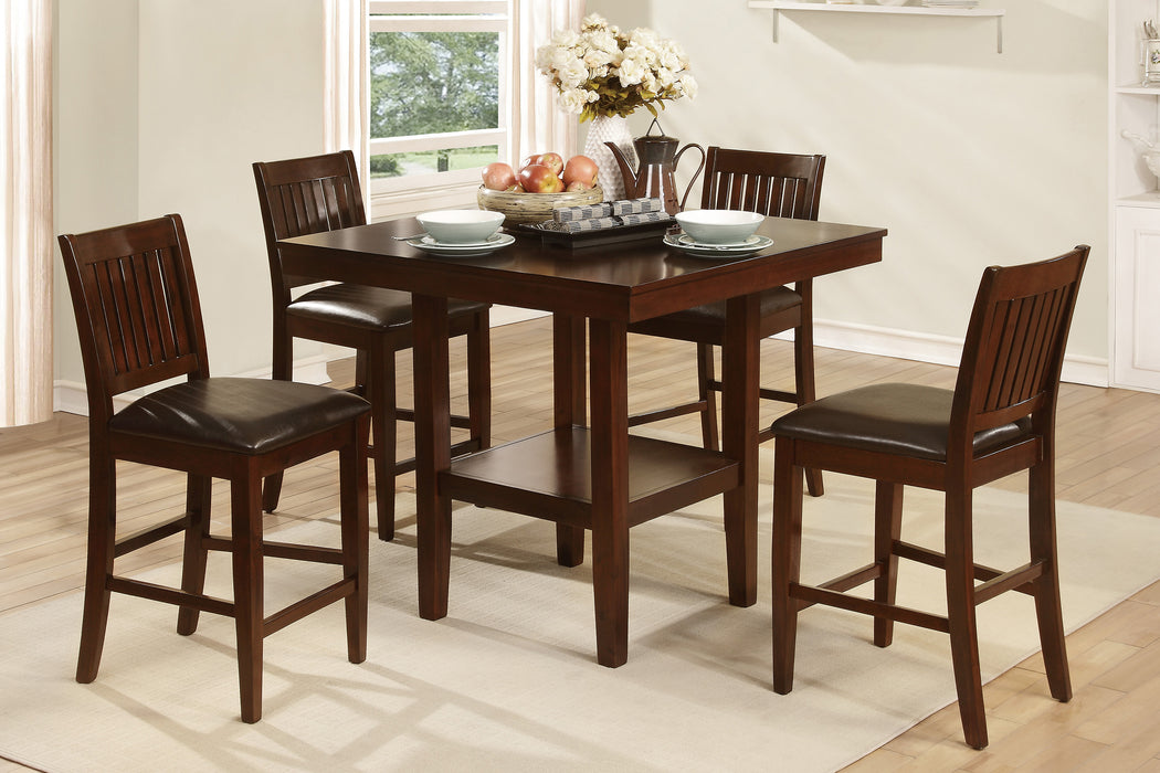 Galena 5-Piece Pack Counter Height Set in Brown/Cherry - 5050-36