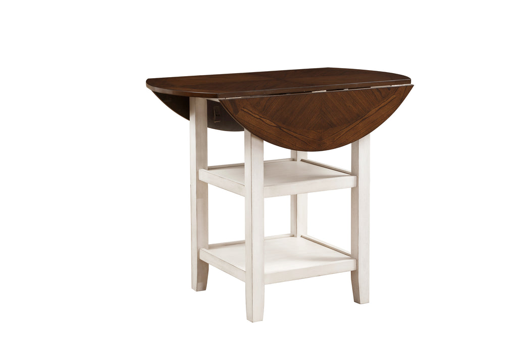 Kiwi Counter Height Drop Leaf Table in White/Cherry - 5162WW-36