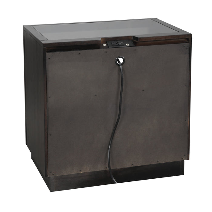 Larchmont Nightstand, LED Lighting in Gray/Transparent - 5424-4