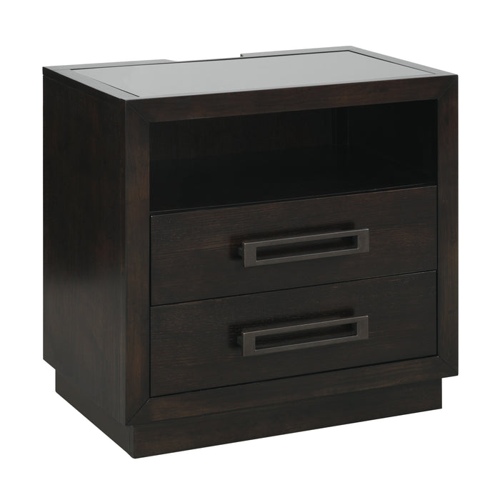 Larchmont Nightstand, LED Lighting in Gray/Transparent - 5424-4