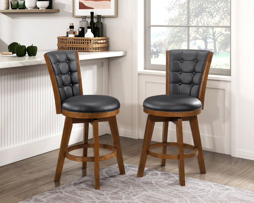 Medford Swivel Counter Height Chair in Black/Chestnut - 5505-24BKS