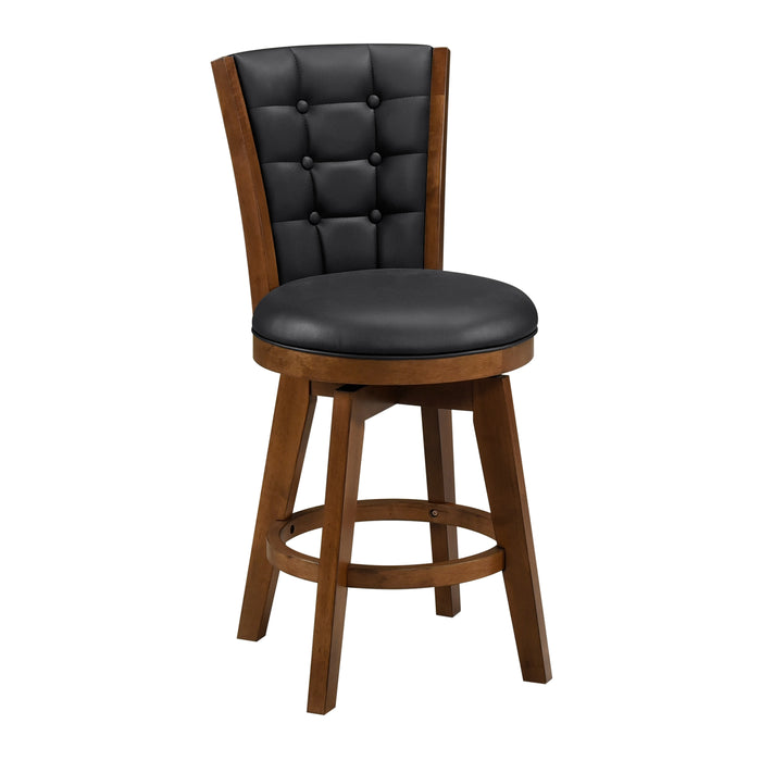 Medford Swivel Counter Height Chair in Black/Chestnut - 5505-24BKS