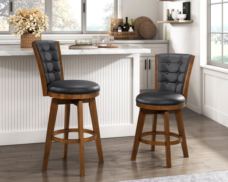 Medford Swivel Pub Height Chair in Black/Chestnut - 5505-29BKS