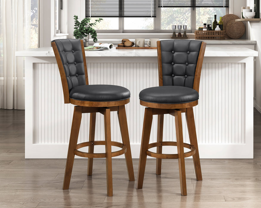 Medford Swivel Pub Height Chair in Black/Chestnut - 5505-29BKS