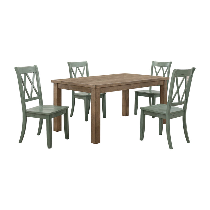 Janina 5pc Set (TB+4S) in Natural/Teal - 5516-66*5TLS image