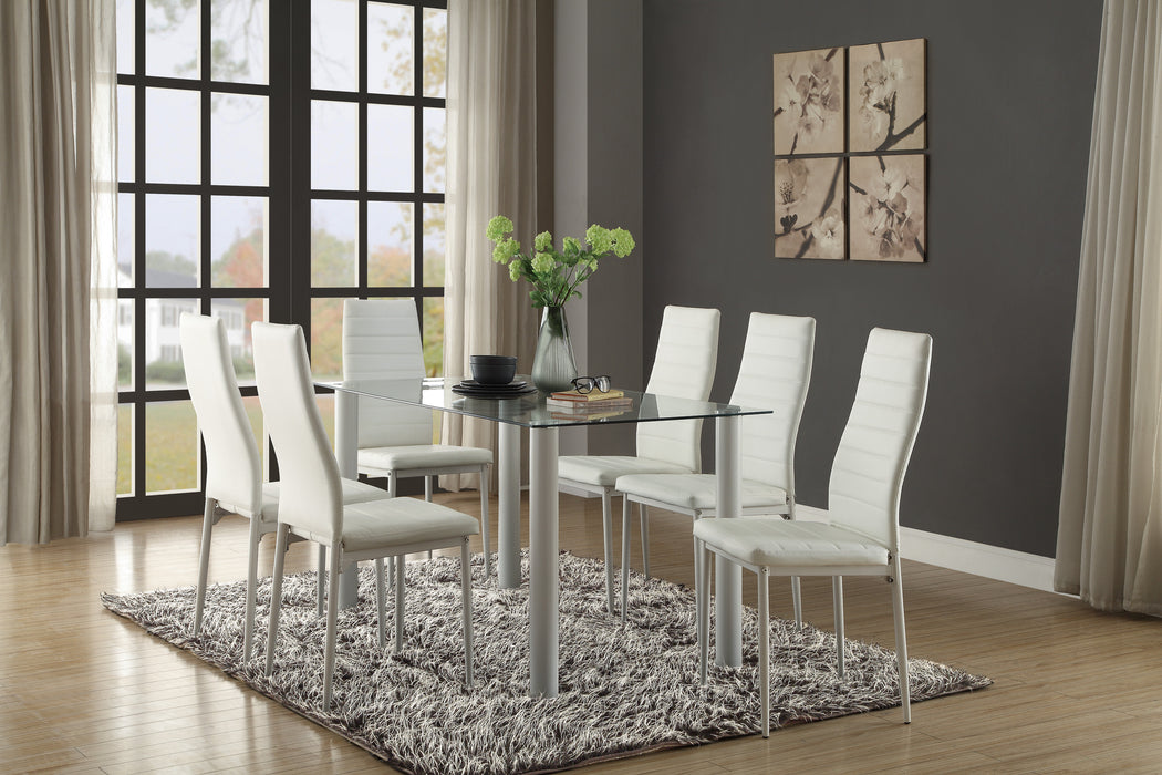 Florian Dining Table, Glass Top in White/Transparent/Gold/Silver/Champagne - 5538W* image