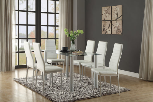 Florian Dining Table, Glass Top in White/Transparent/Gold/Silver/Champagne - 5538W* image