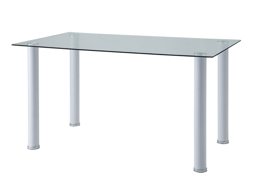 Florian Dining Table, Glass Top in White/Transparent/Gold/Silver/Champagne - 5538W*