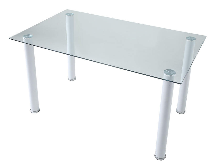 Florian Dining Table, Glass Top in White/Transparent/Gold/Silver/Champagne - 5538W*